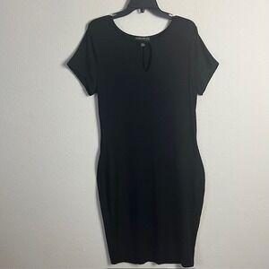 Forever 21+ Size 3X‎ Black Bodycon Dress Plus Short Sleeve Keyhole Casual Curvy